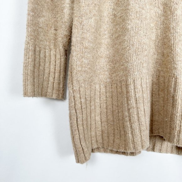 Blogger Favorite Zara Knit Oversized Sweater Chunky Slouchy Wool Cozy Oatmeal - Picture 4 of 6